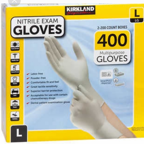 Kirkland Nitrile Exam Gloves Health Medical 400 ct multipurpose new pick a size - Picture 5 of 6